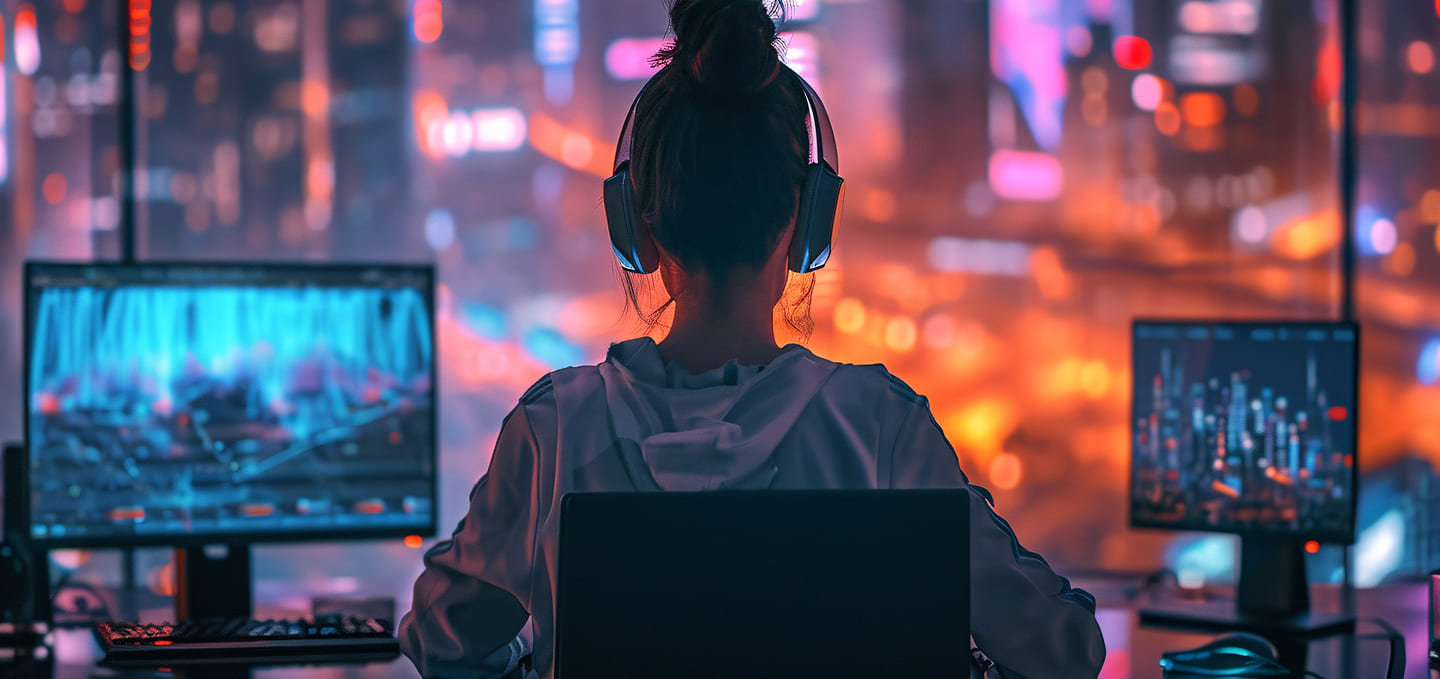 When the city sleeps, only the laptop is glowing.